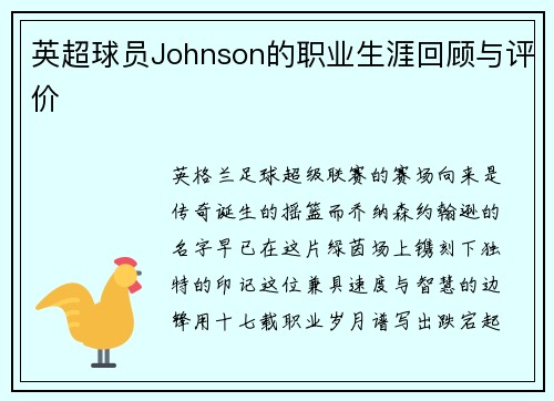 英超球员Johnson的职业生涯回顾与评价